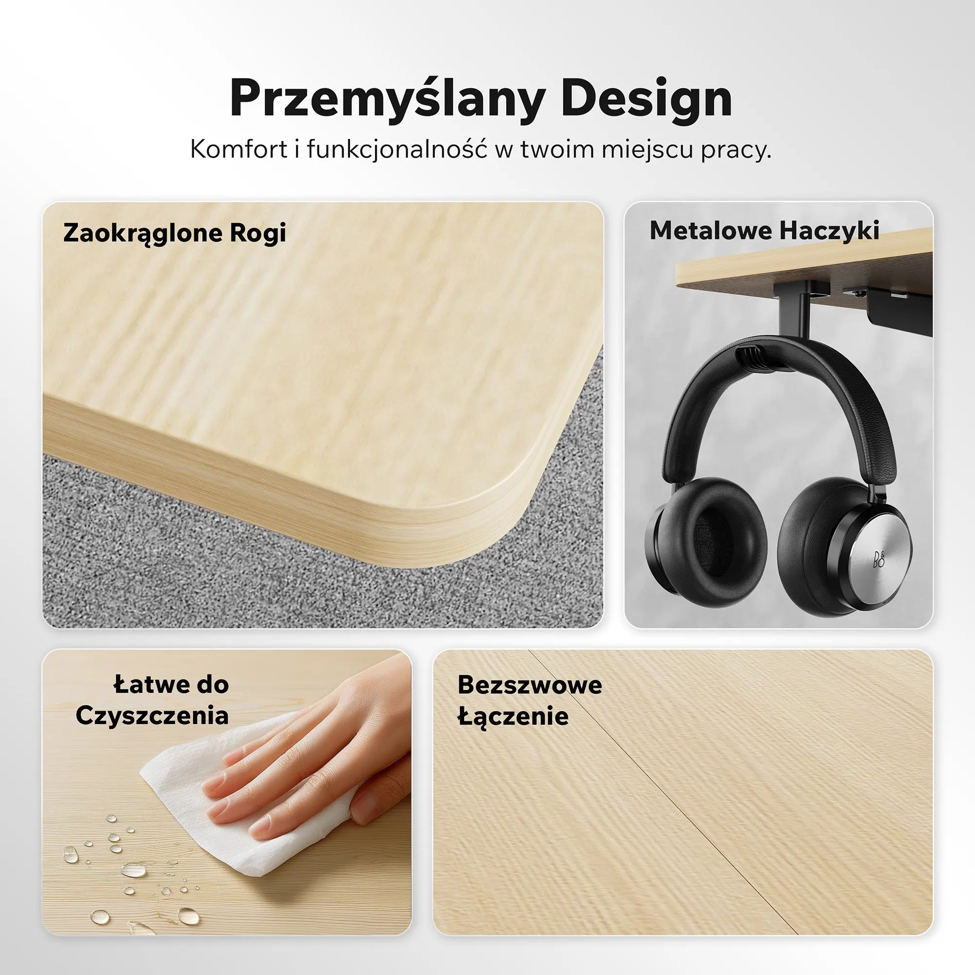 Ergonomiczne biurko z elektryczną regulacją wysokości 72-118 cm