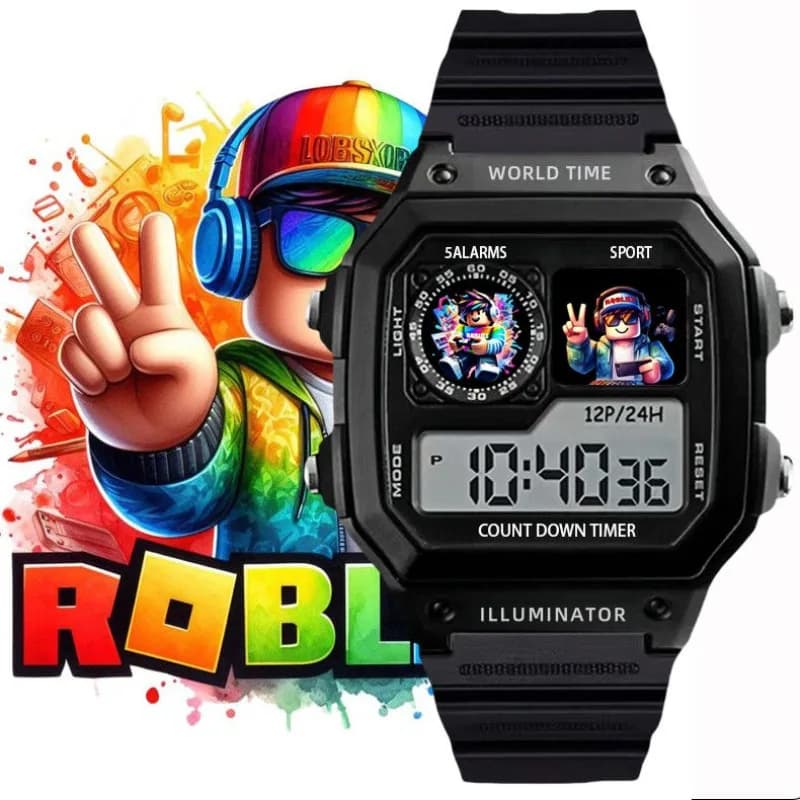 Stylowy dodatek każdego Gamera, klasyczny zegarek w stylu ROBLOX, wodoodporny, wygodny, na prezent, dla dziecka, dla nastolatka, HIT