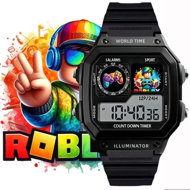 Stylowy dodatek każdego Gamera, klasyczny zegarek w stylu ROBLOX, wodoodporny, wygodny, na prezent, dla dziecka, dla nastolatka, HIT
