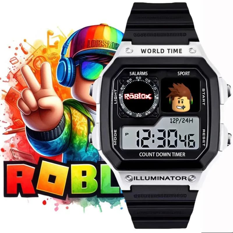 Stylowy dodatek każdego Gamera, klasyczny zegarek w stylu ROBLOX, wodoodporny, wygodny, na prezent, dla dziecka, dla nastolatka, HIT