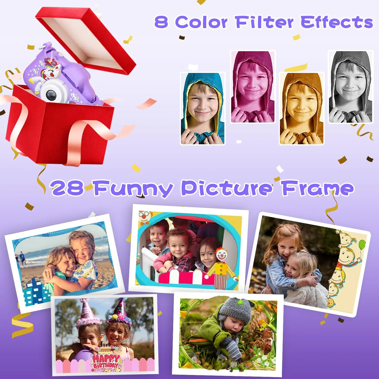 APARAT CYFROWY FOTOGRAFICZNY DLA DZIECI 40Mpx KAMERA ZABAWKA GRY