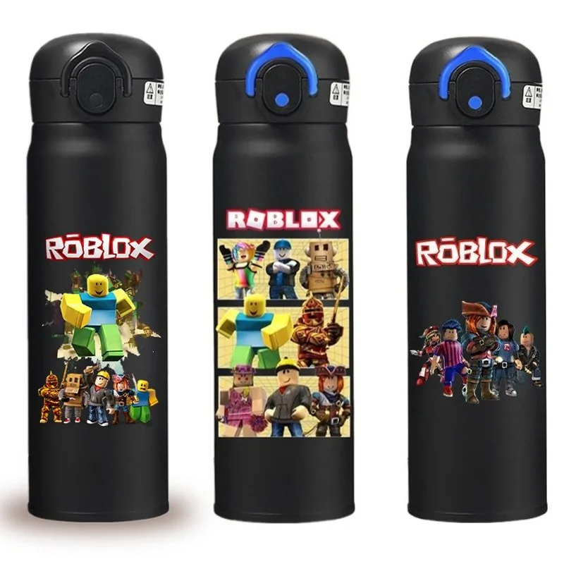 !!! HIT !!! Roblox'owa butelka na wodę z praktyczną blokadą zamknięcia, bez ryzyka wycieku, łatwe mycie, stylowe i praktyczne akcesorium każdego fana ROBLOX, HIT