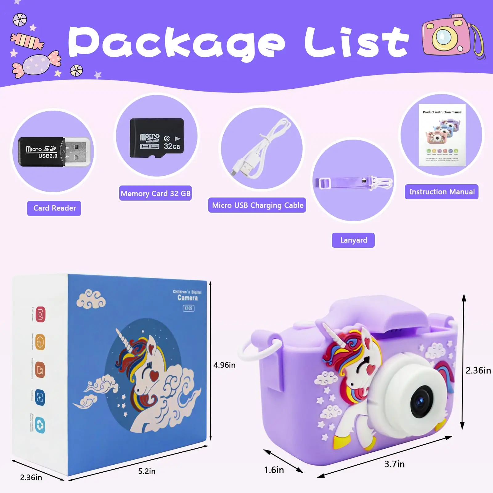 APARAT CYFROWY FOTOGRAFICZNY DLA DZIECI 40Mpx KAMERA ZABAWKA GRY