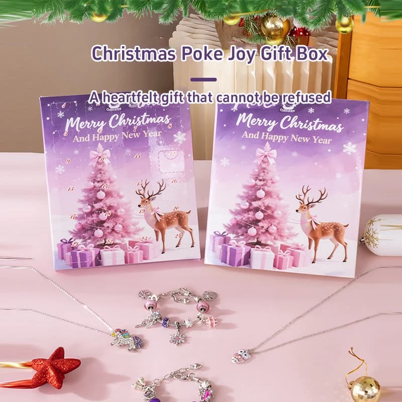 Kalendarz adwentowy z biżuterią, dla dziewczynki,  bransoletka i 24 szt. charmsów, różne warianty.