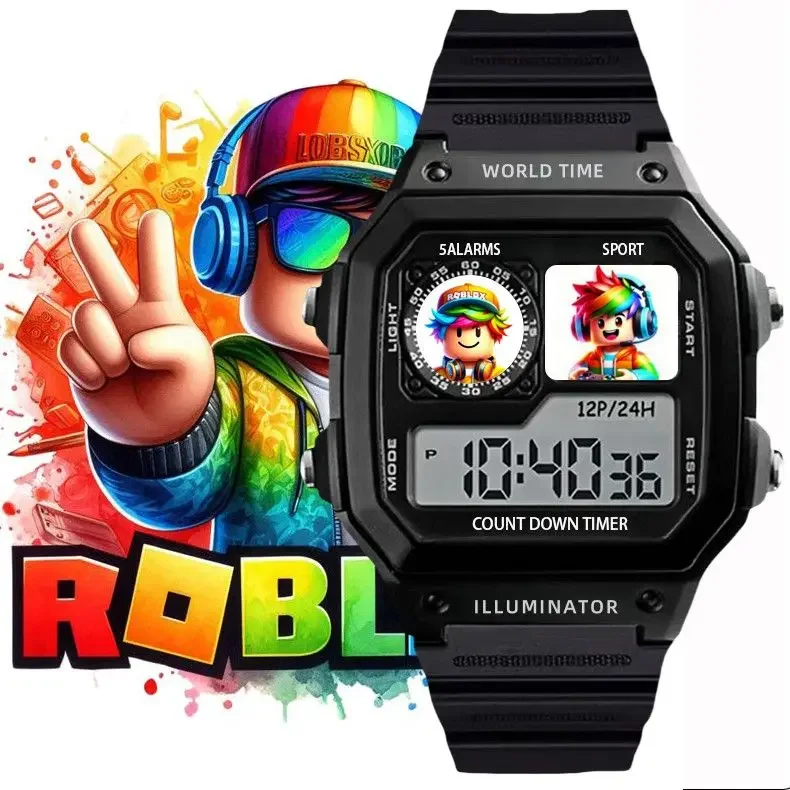 Stylowy dodatek każdego Gamera, klasyczny zegarek w stylu ROBLOX, wodoodporny, wygodny, na prezent, dla dziecka, dla nastolatka, HIT