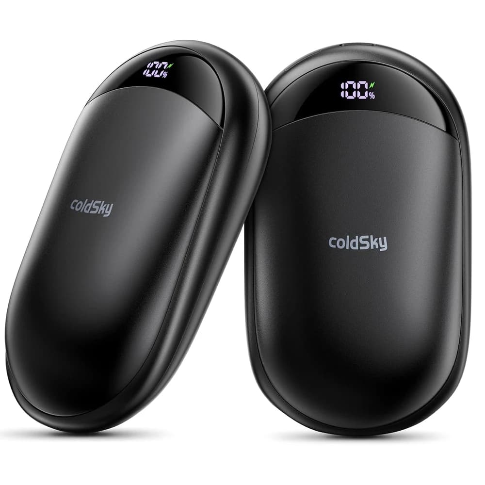 Ogrzewacze do rąk coldSky, ładowalne, 2 sztuki, magnetyczne elektryczne ogrzewacze do rąk z wyświetlaczem cyfrowym, przenośne ogrzewacze kieszonkowe